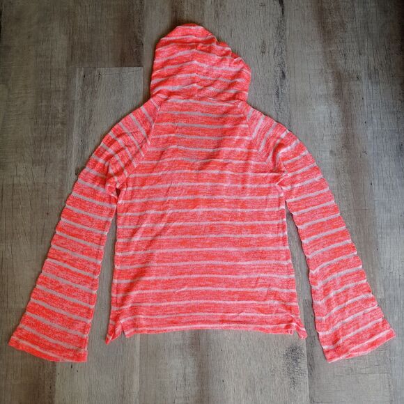 Volcom Sweater Womens Medium Orange Hoodie Sweatshirt Pullover Lightweight Beach - Picture 6 of 6